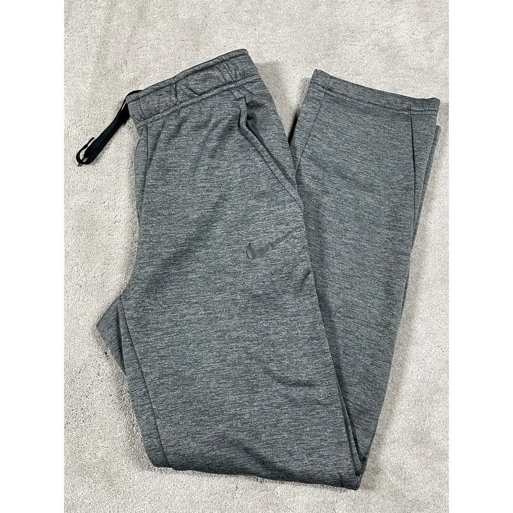 Nike Sweatpants Men's S Gray Heather Dri Fit 100% Polyester Workout Straight Leg - Picture 1 of 8